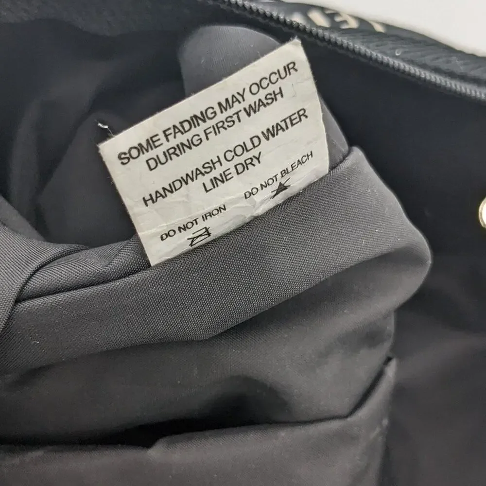 LeSportSac Black All Over Text Print Everyday Messenger Adjustable Crossbody Bag